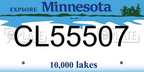 CL55507 Minnesota License Plate