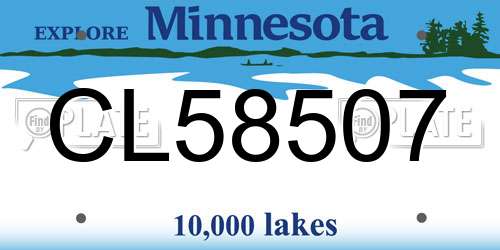 CL58507 Minnesota License Plate
