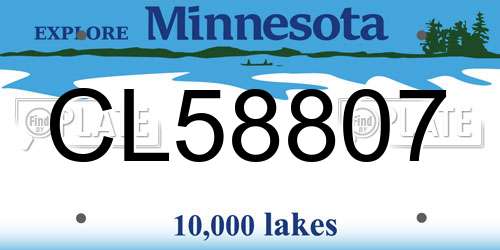 CL58807 Minnesota License Plate