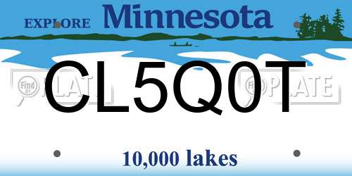 CL5Q0T Minnesota License Plate