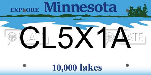 CL5X1A Minnesota License Plate