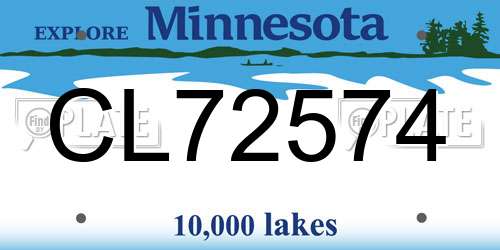 CL72574 Minnesota License Plate