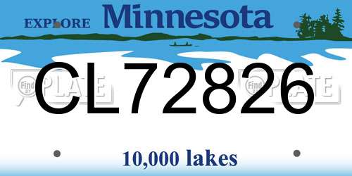 CL72826 Minnesota License Plate