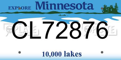 CL72876 Minnesota License Plate