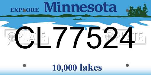 CL77524 Minnesota License Plate