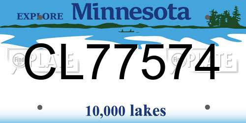 CL77574 Minnesota License Plate