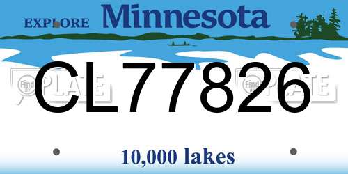 CL77826 Minnesota License Plate