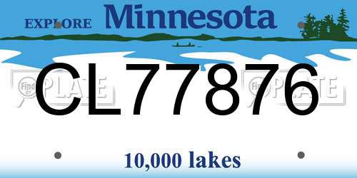 CL77876 Minnesota License Plate
