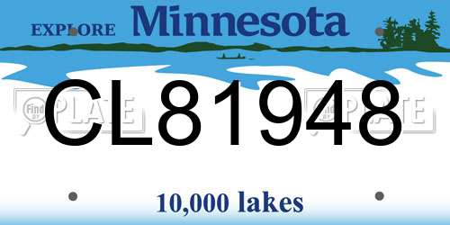 CL81948 Minnesota License Plate