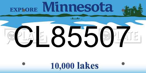 CL85507 Minnesota License Plate