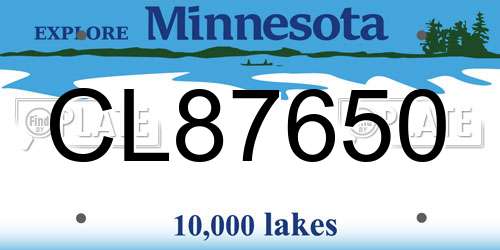 CL87650 Minnesota License Plate
