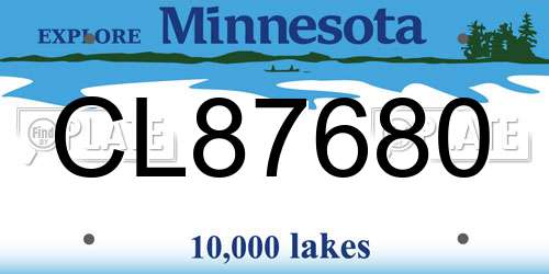 CL87680 Minnesota License Plate