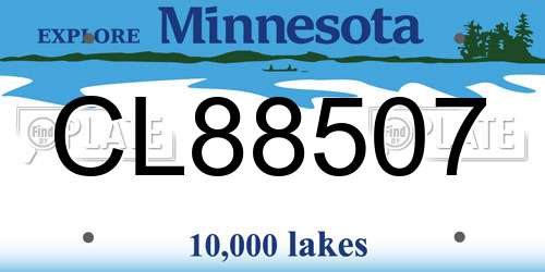 CL88507 Minnesota License Plate