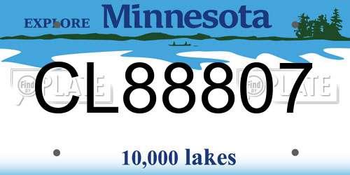 CL88807 Minnesota License Plate