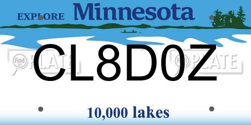 CL8D0Z Minnesota License Plate