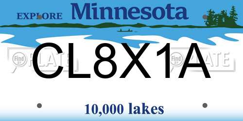 CL8X1A Minnesota License Plate