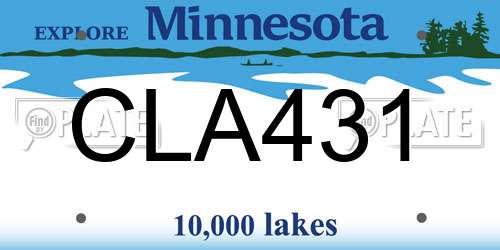 CLA431 Minnesota License Plate