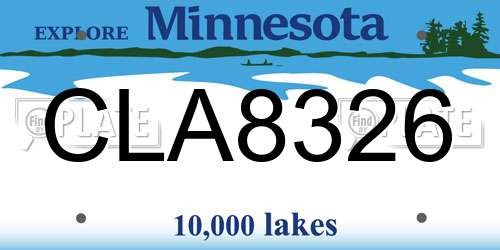 CLA8326 Minnesota License Plate