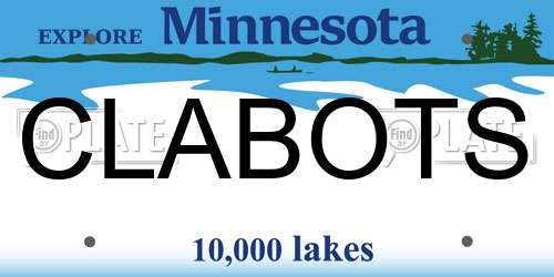 CLABOTS Minnesota License Plate
