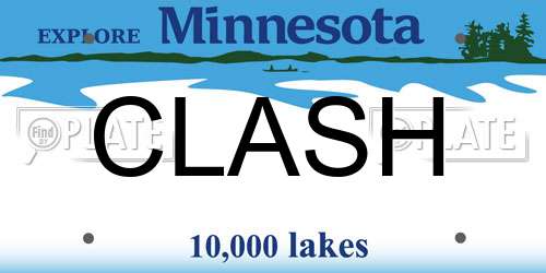 CLASH Minnesota License Plate