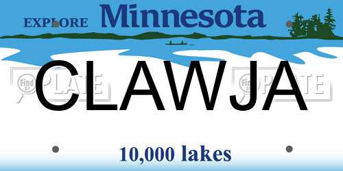 CLAWJA Minnesota License Plate