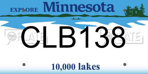 CLB138 Minnesota License Plate