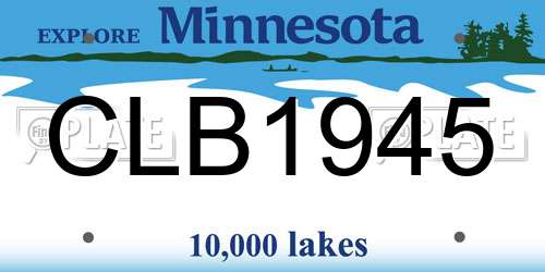 CLB1945 Minnesota License Plate