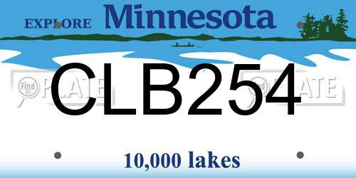CLB254 Minnesota License Plate