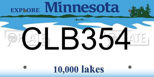 CLB354 Minnesota License Plate