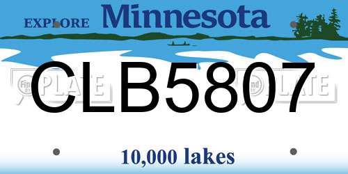 CLB5807 Minnesota License Plate