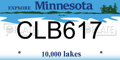 CLB617 Minnesota License Plate