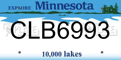 CLB6993 Minnesota License Plate