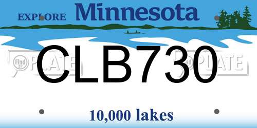 CLB730 Minnesota License Plate
