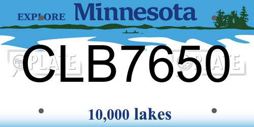 CLB7650 Minnesota License Plate