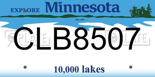 CLB8507 Minnesota License Plate