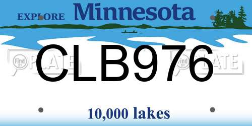 CLB976 Minnesota License Plate