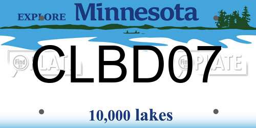 CLBD07 Minnesota License Plate