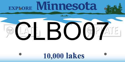 CLBO07 Minnesota License Plate