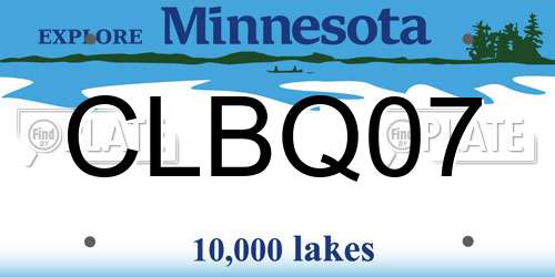 CLBQ07 Minnesota License Plate