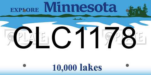 CLC1178 Minnesota License Plate