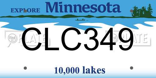 CLC349 Minnesota License Plate