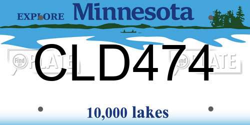 CLD474 Minnesota License Plate
