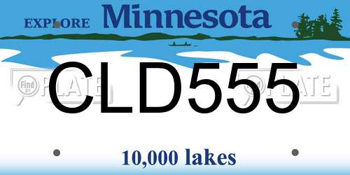 CLD555 Minnesota License Plate