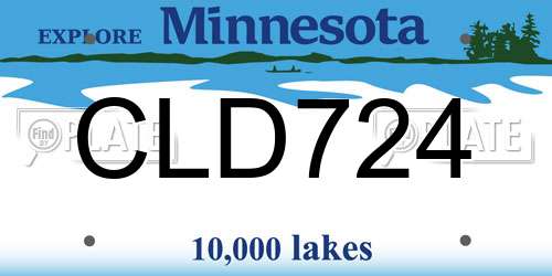 CLD724 Minnesota License Plate