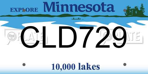 CLD729 Minnesota License Plate