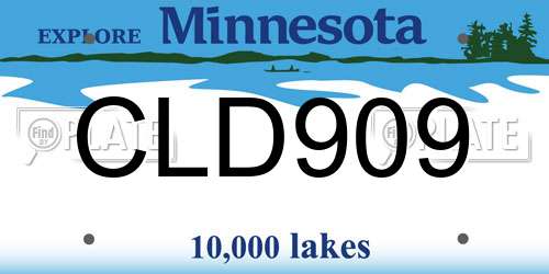 CLD909 Minnesota License Plate