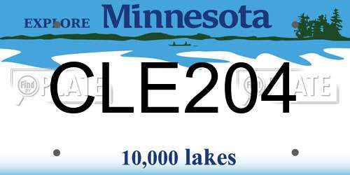 CLE204 Minnesota License Plate