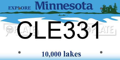 CLE331 Minnesota License Plate