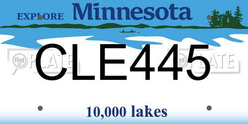 CLE445 Minnesota License Plate