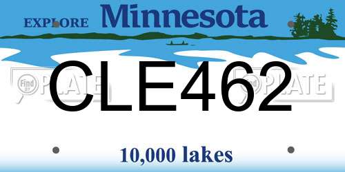CLE462 Minnesota License Plate
